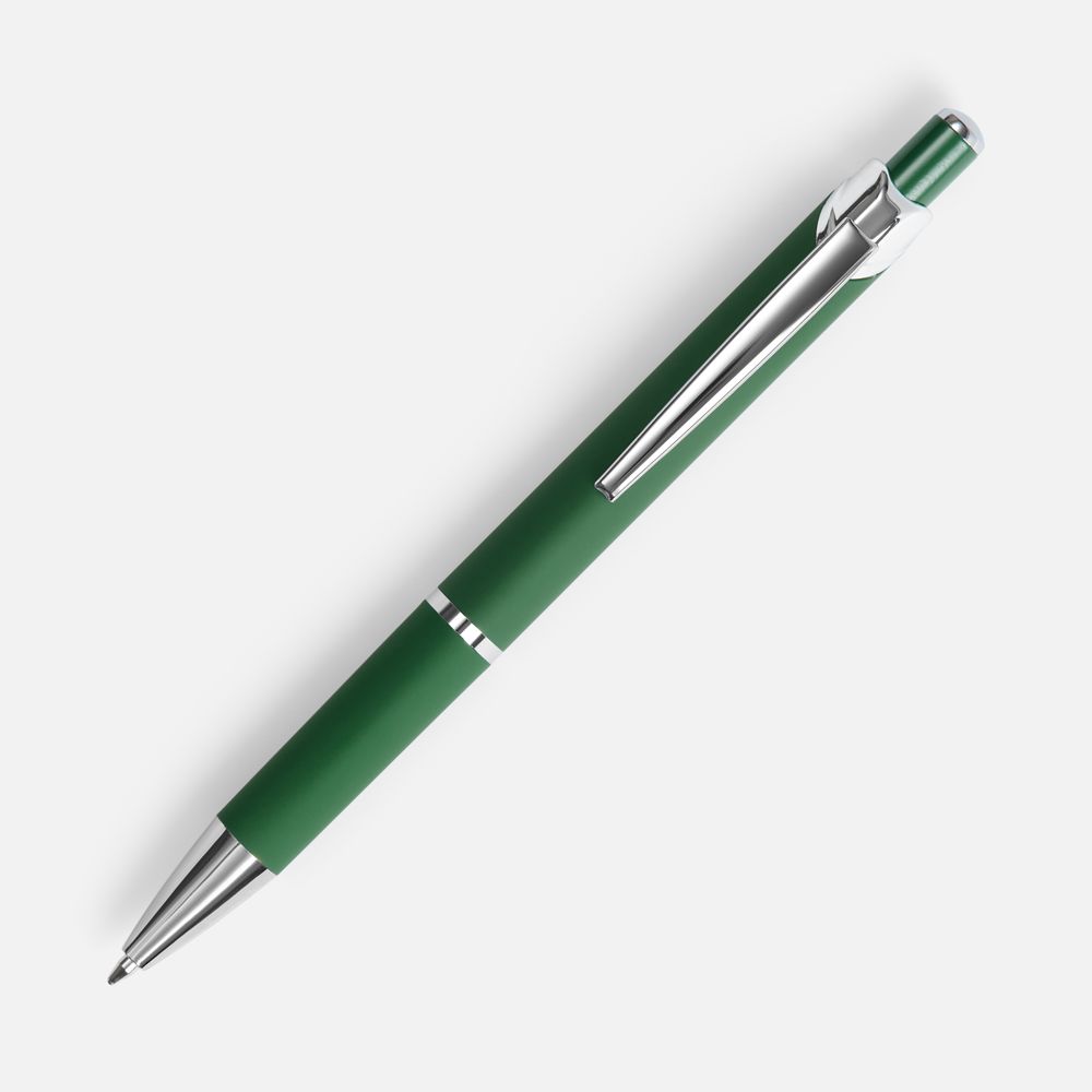 Ручка шариковая Chromos Soft Touch, зеленая-2