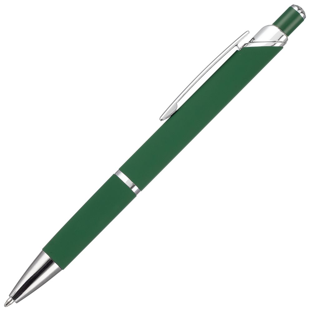 Ручка шариковая Chromos Soft Touch, зеленая-3