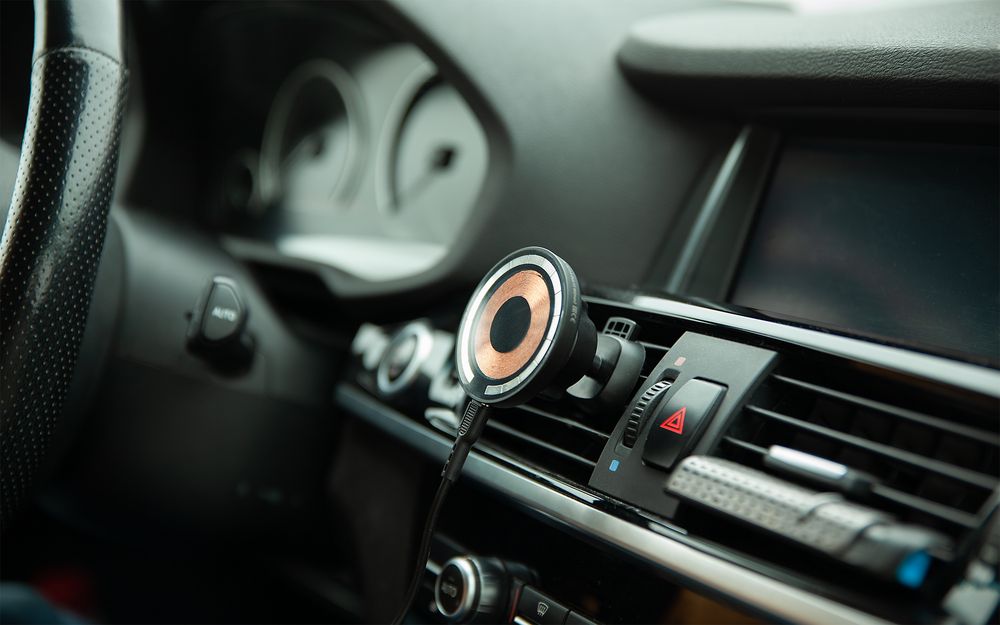 Держатель для смартфона Cooper Auto Wireless с беспроводной зарядкой, черный-11