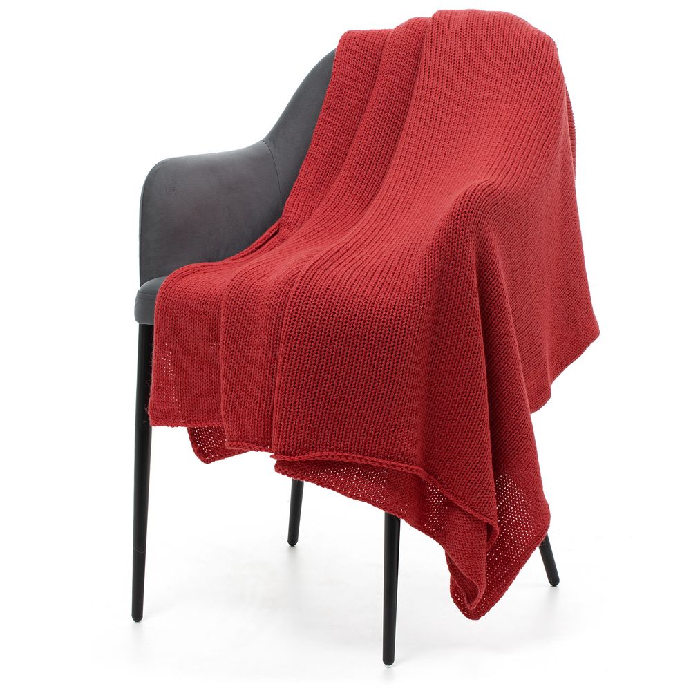 Плед Knitly, красный (коралл)-1