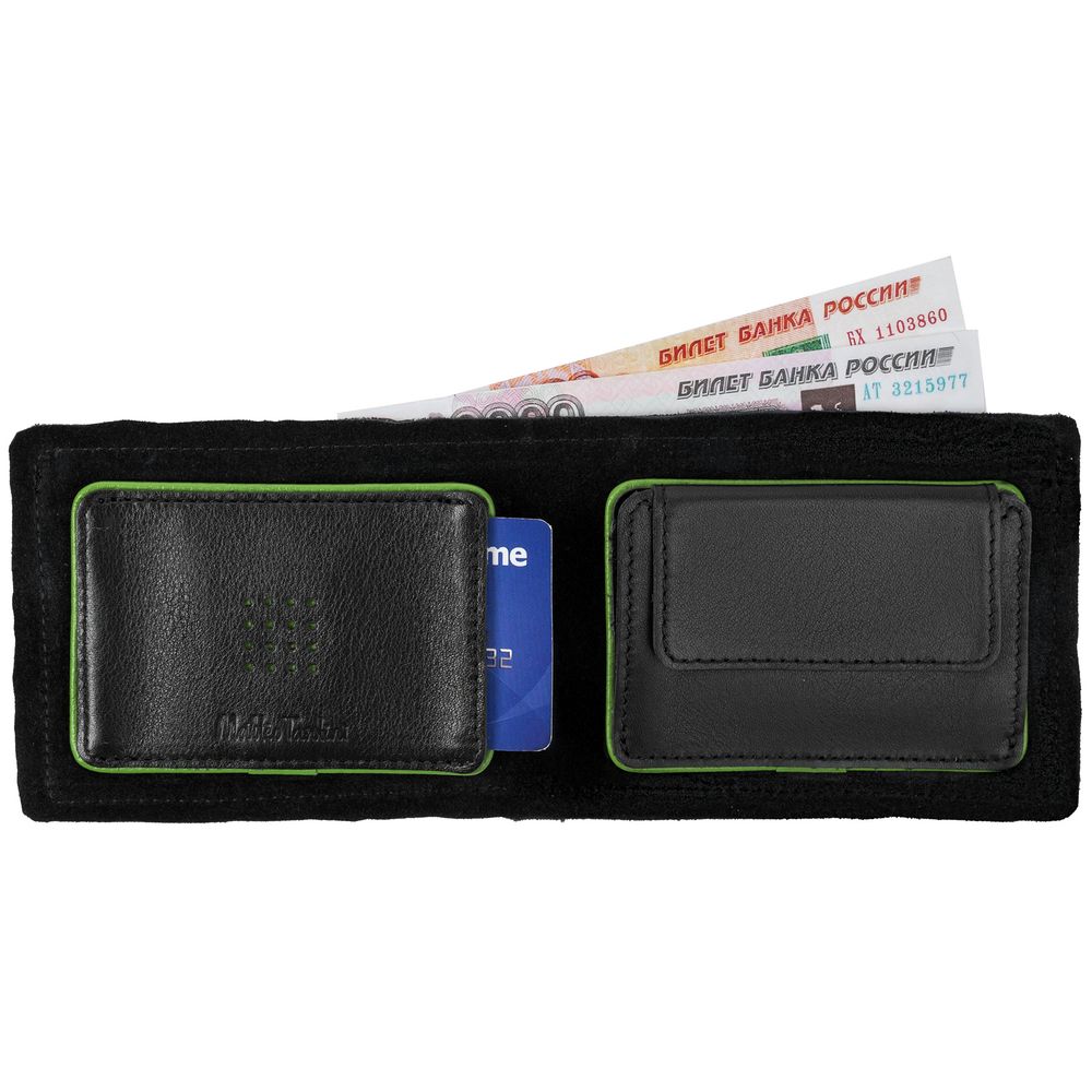 Кошелек Partinico, черный с зеленым-5