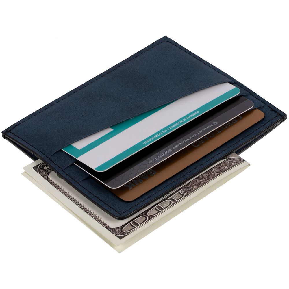 Чехол для карточек Nubuk, синий-7