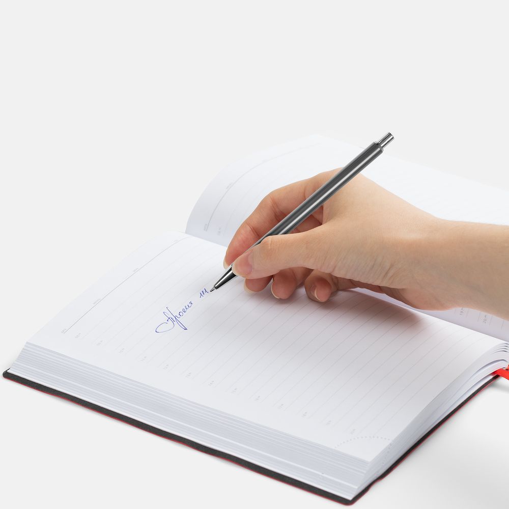 Ручка шариковая Slim Beam, серая-3