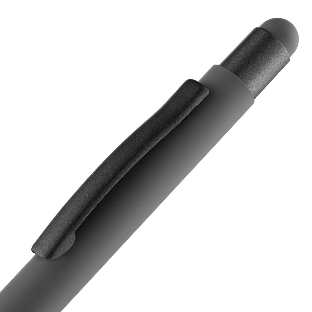 Ручка шариковая Digit Soft Touch со стилусом, серая-5