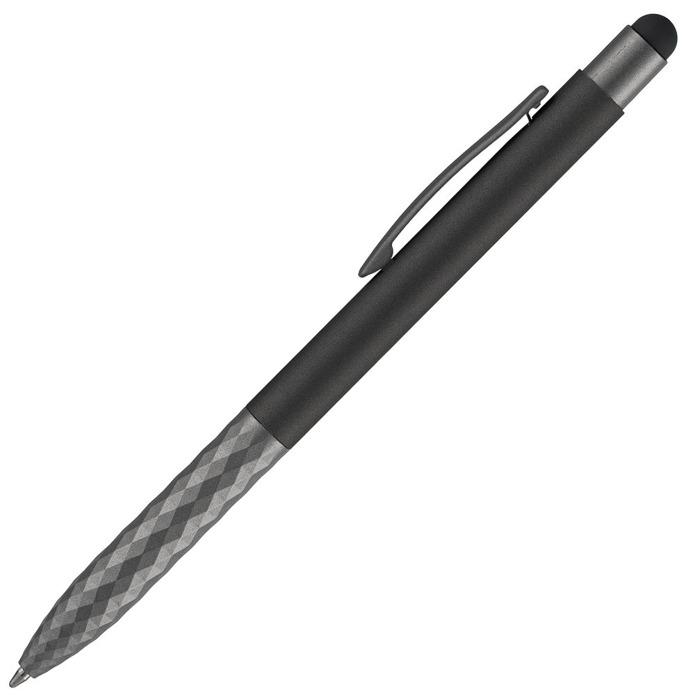 Ручка шариковая Digit Soft Touch со стилусом, черная-2