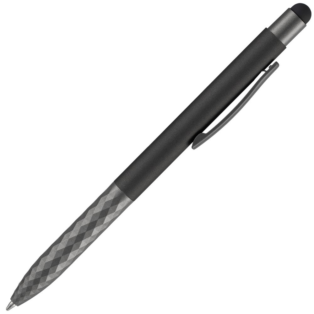 Ручка шариковая Digit Soft Touch со стилусом, черная-3