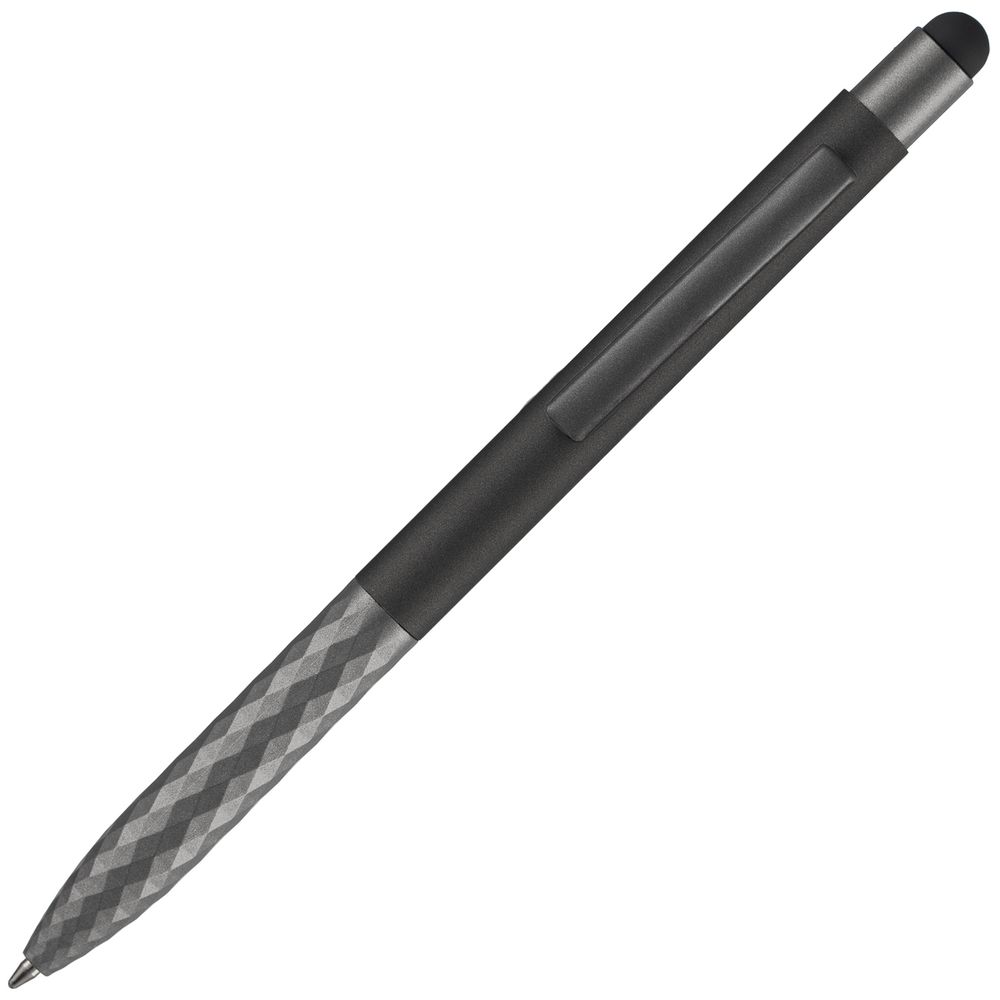 Ручка шариковая Digit Soft Touch со стилусом, черная-4