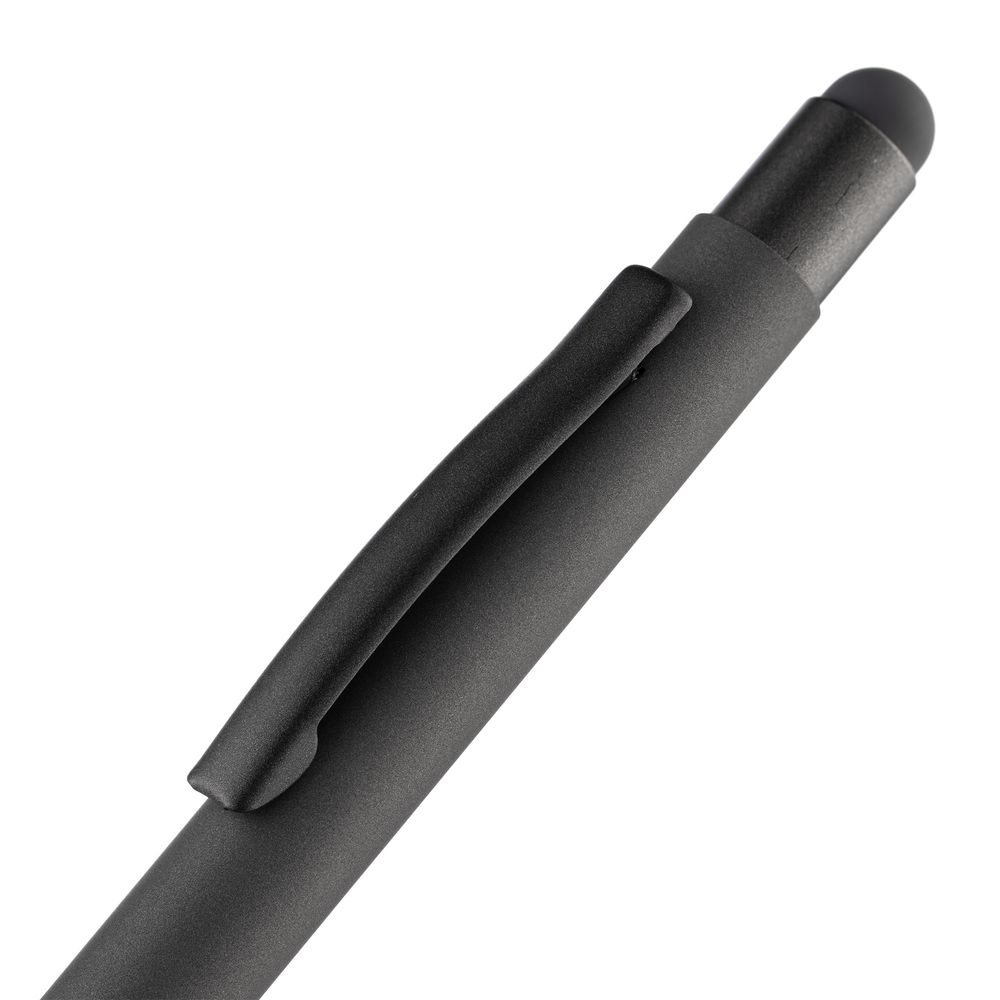 Ручка шариковая Digit Soft Touch со стилусом, черная-5