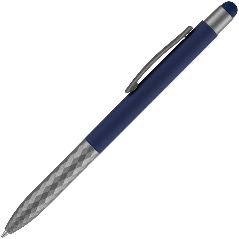 Ручка шариковая Digit Soft Touch со стилусом, синяя-2