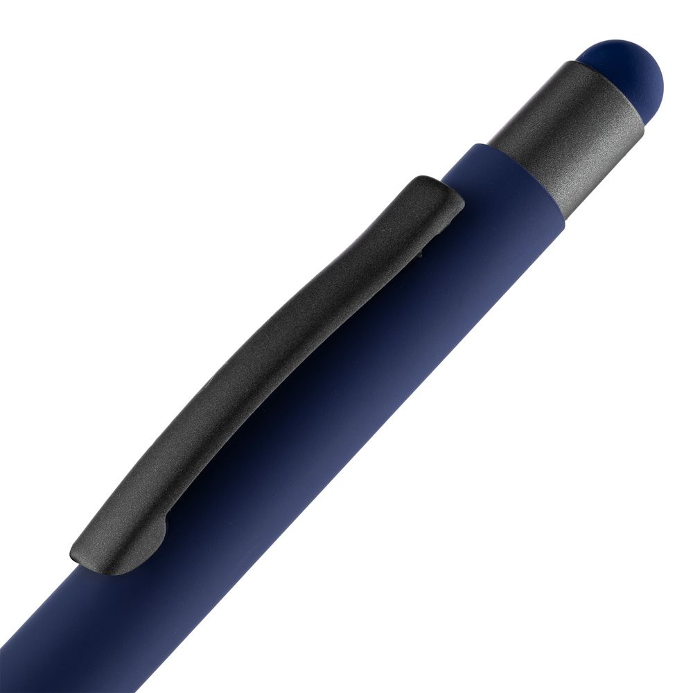 Ручка шариковая Digit Soft Touch со стилусом, синяя-5