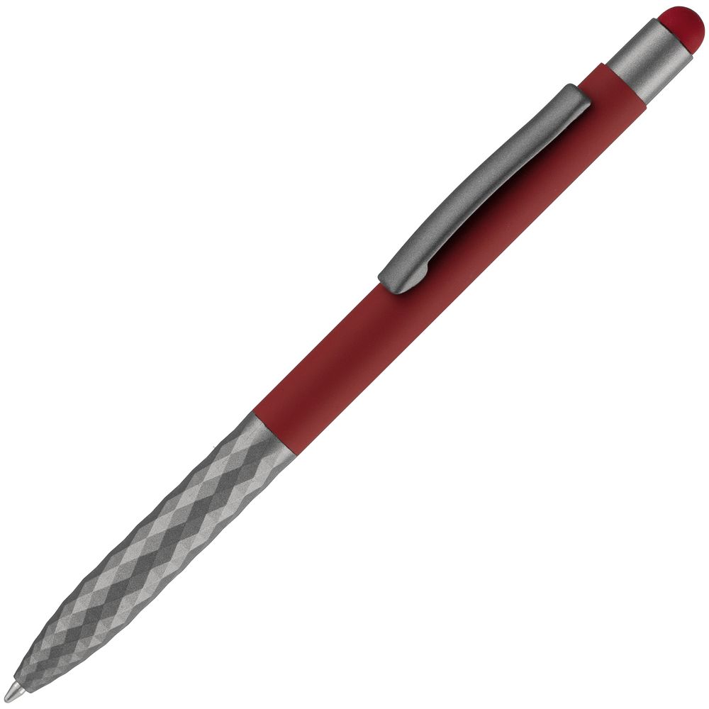 Ручка шариковая Digit Soft Touch со стилусом, красная-1