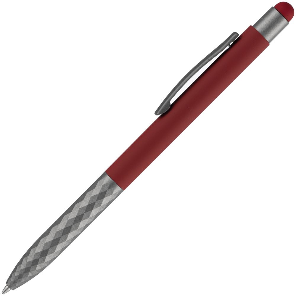 Ручка шариковая Digit Soft Touch со стилусом, красная-2