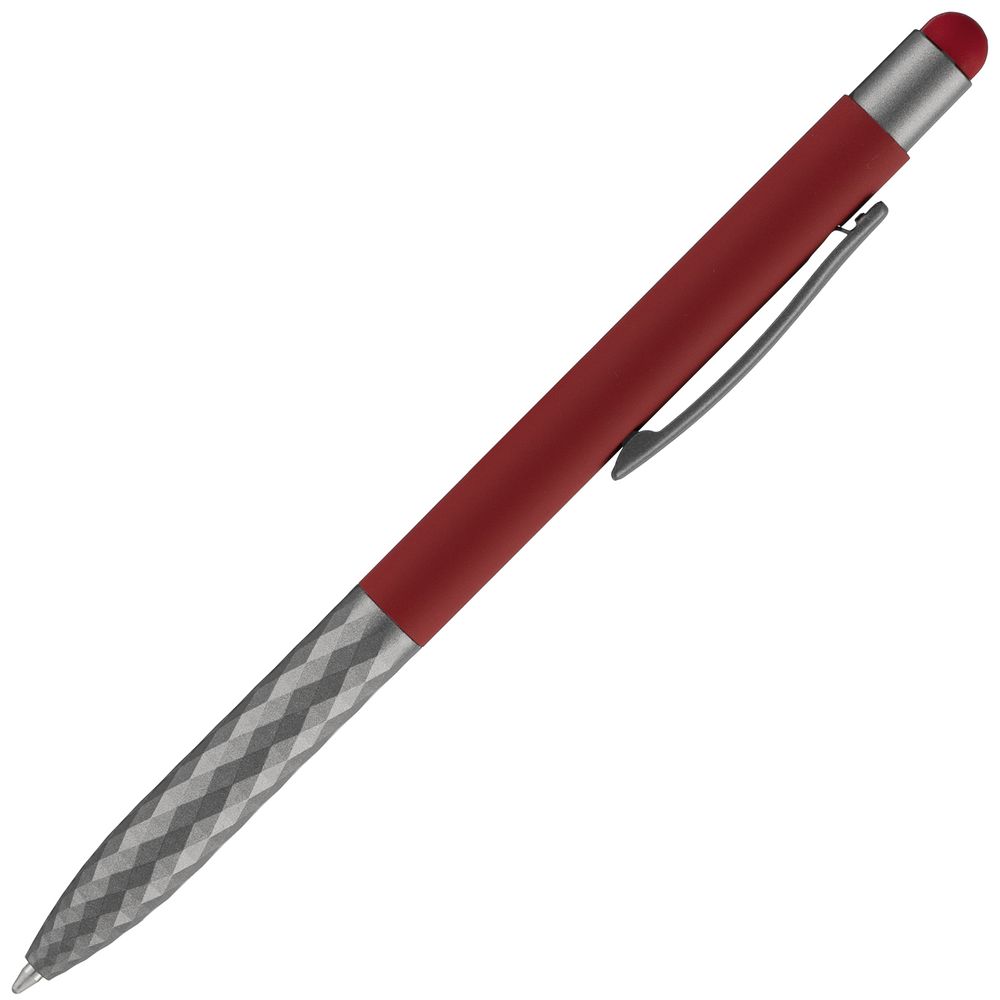Ручка шариковая Digit Soft Touch со стилусом, красная-3
