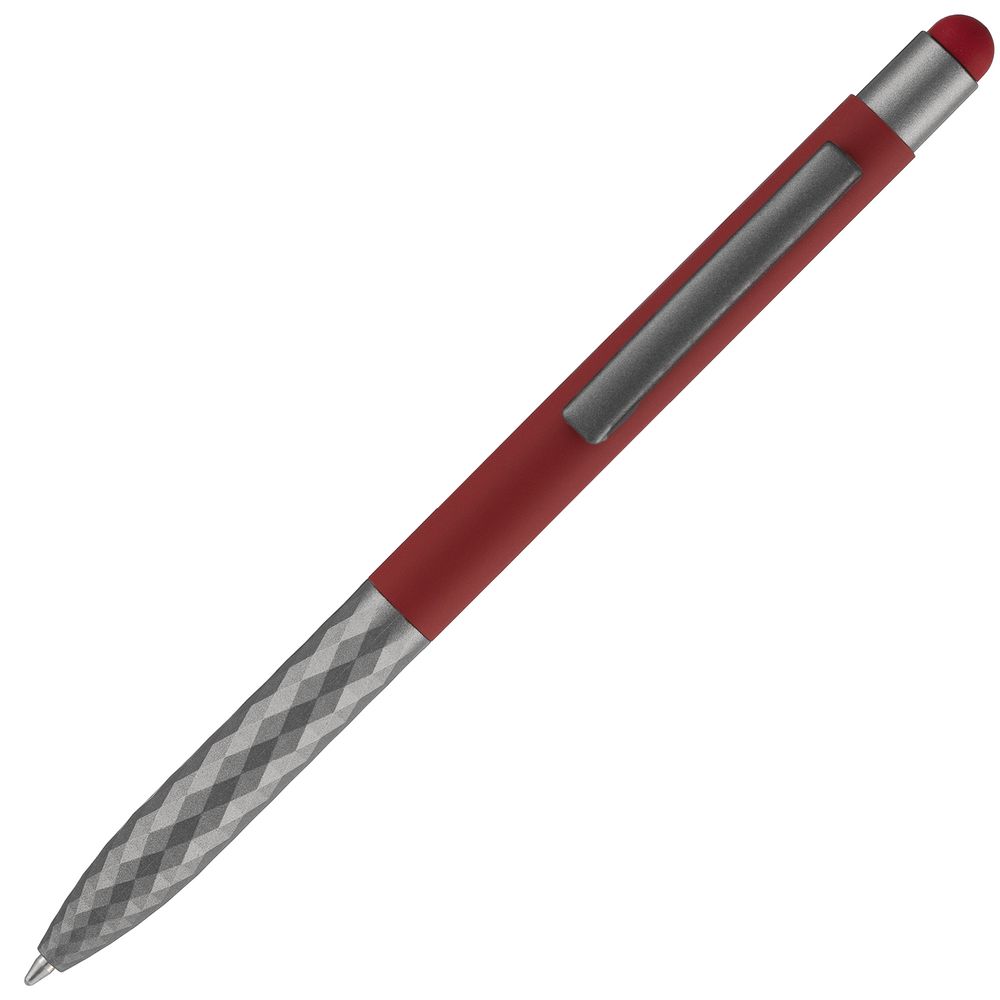 Ручка шариковая Digit Soft Touch со стилусом, красная-4