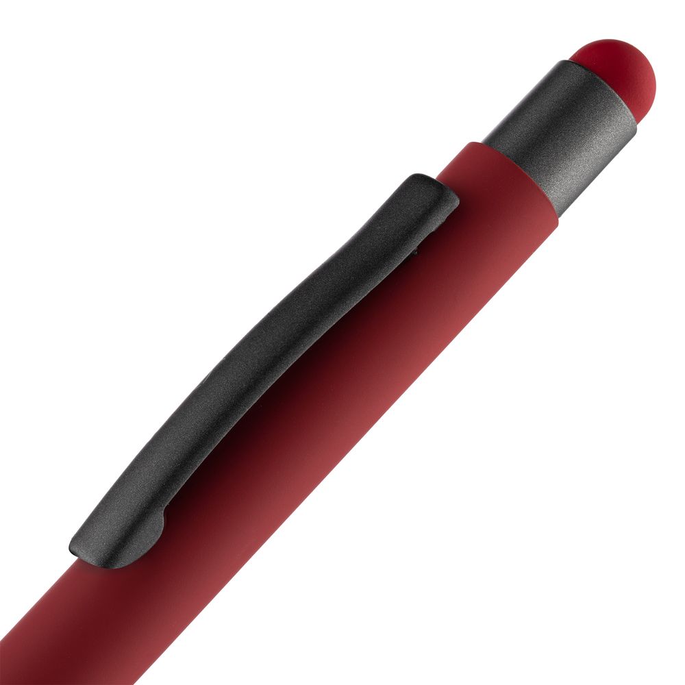 Ручка шариковая Digit Soft Touch со стилусом, красная-5