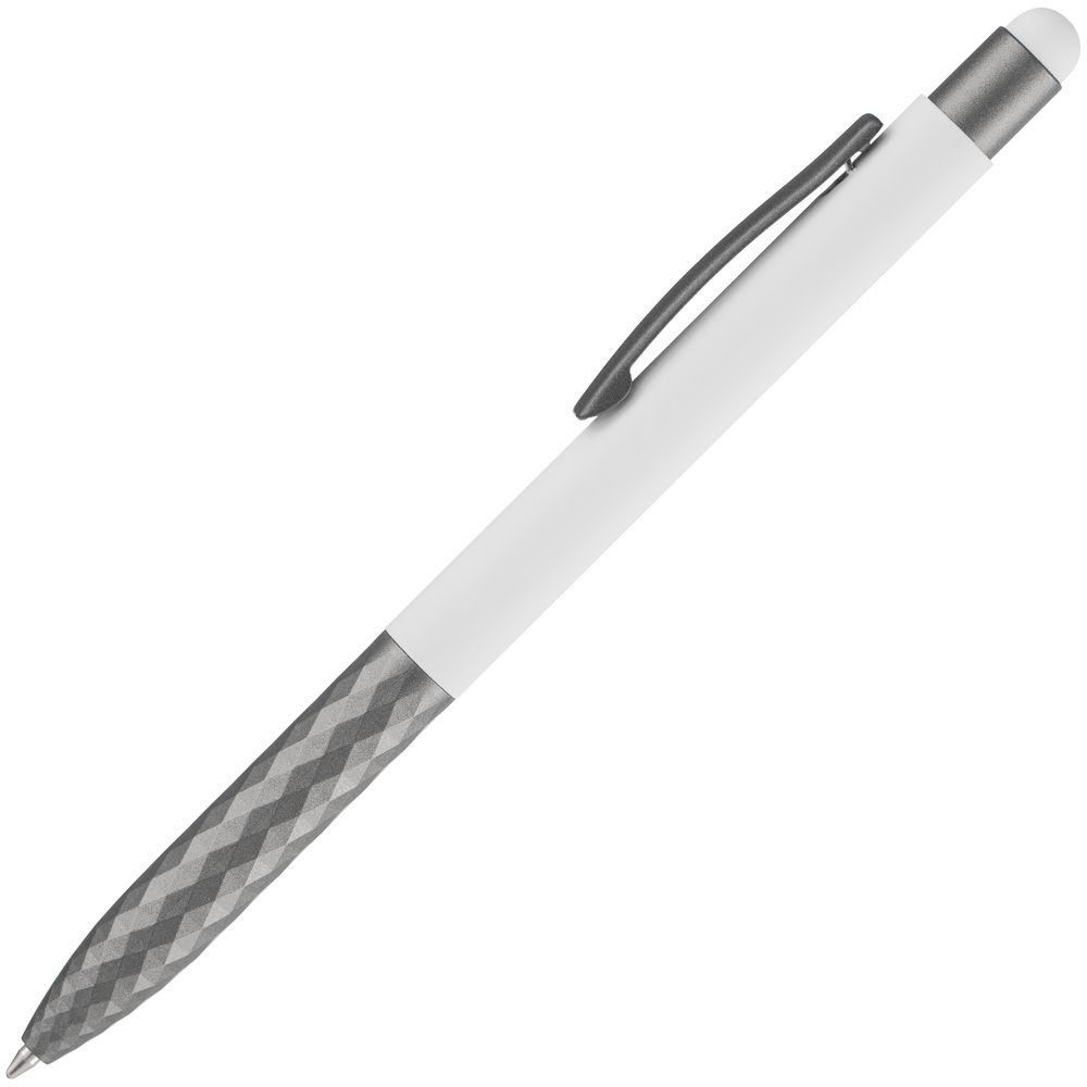 Ручка шариковая Digit Soft Touch со стилусом, белая-2