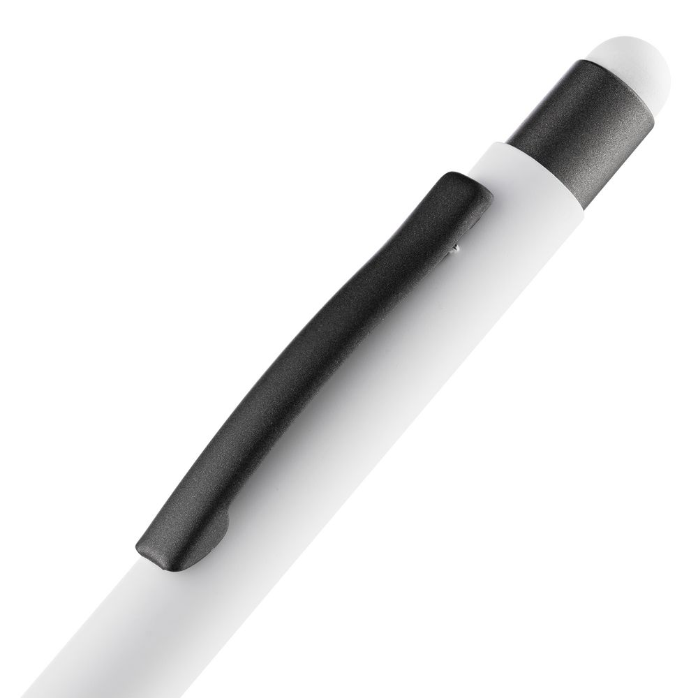 Ручка шариковая Digit Soft Touch со стилусом, белая-5