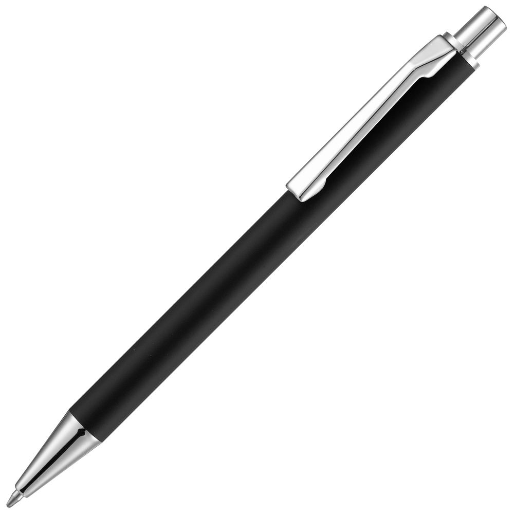 Ручка шариковая Lobby Soft Touch Chrome, черная-1