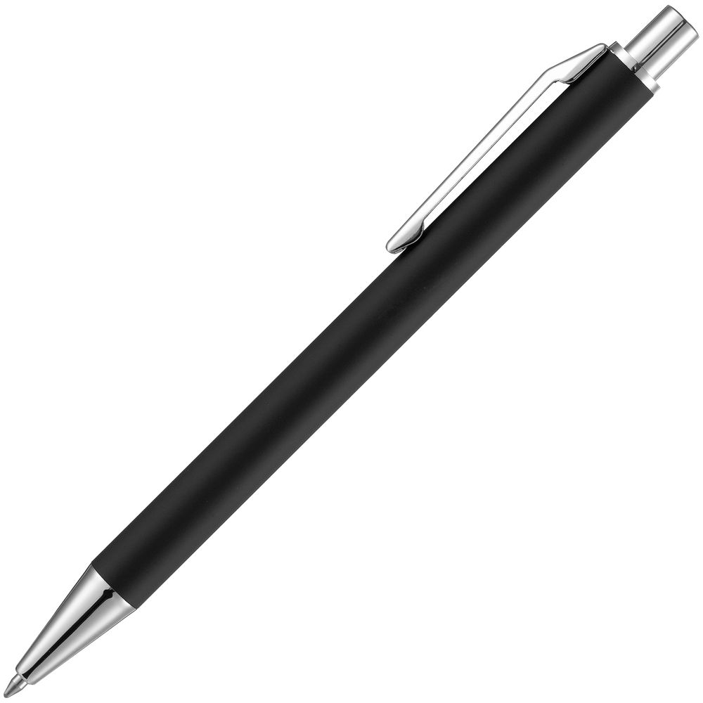 Ручка шариковая Lobby Soft Touch Chrome, черная-3