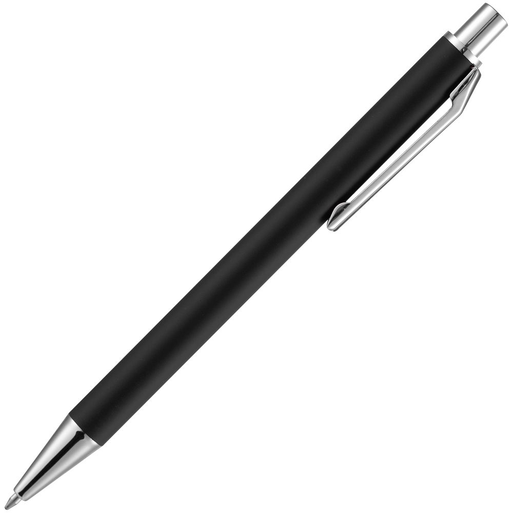 Ручка шариковая Lobby Soft Touch Chrome, черная-4