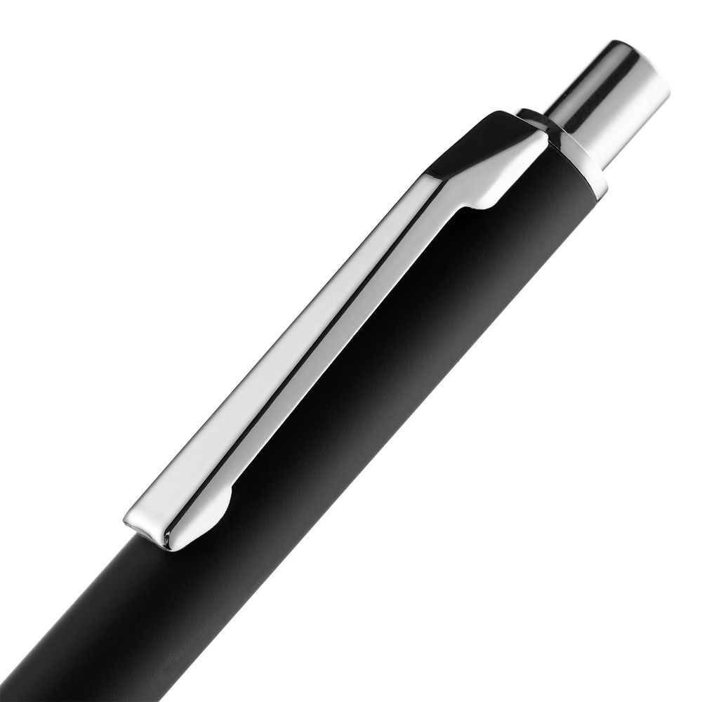 Ручка шариковая Lobby Soft Touch Chrome, черная-5
