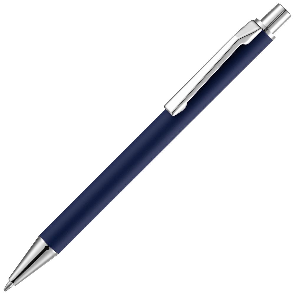 Ручка шариковая Lobby Soft Touch Chrome, синяя-1