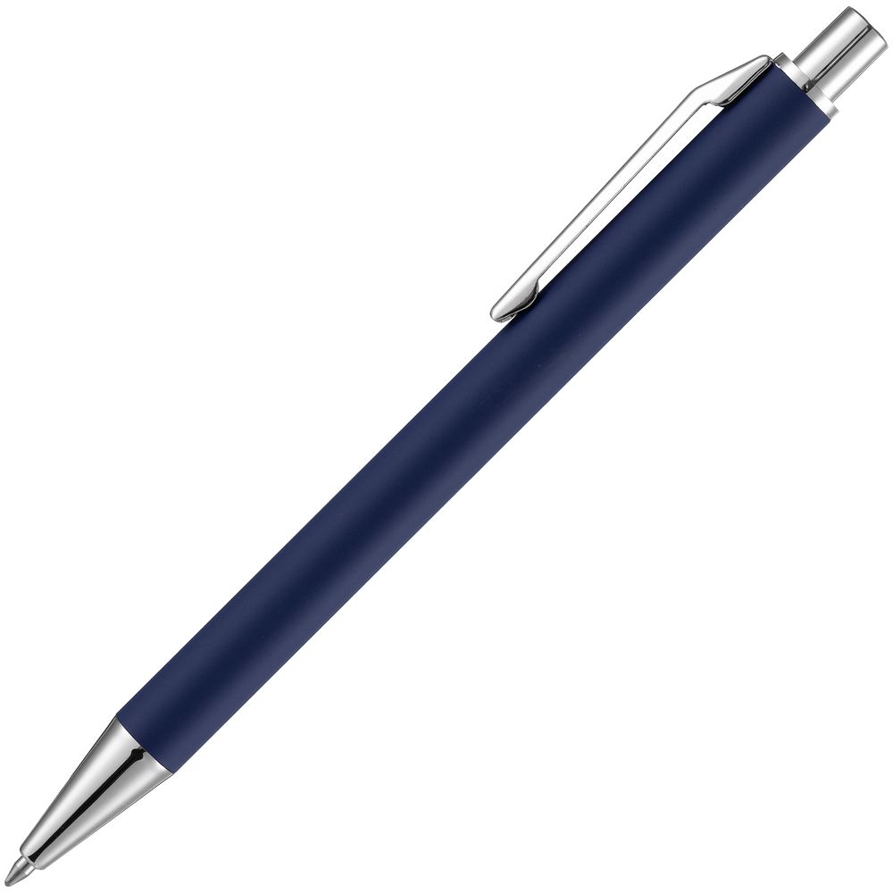 Ручка шариковая Lobby Soft Touch Chrome, синяя-3