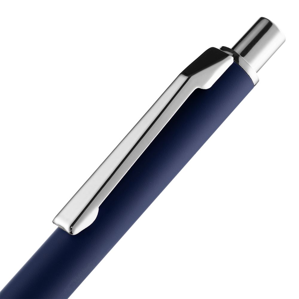 Ручка шариковая Lobby Soft Touch Chrome, синяя-5
