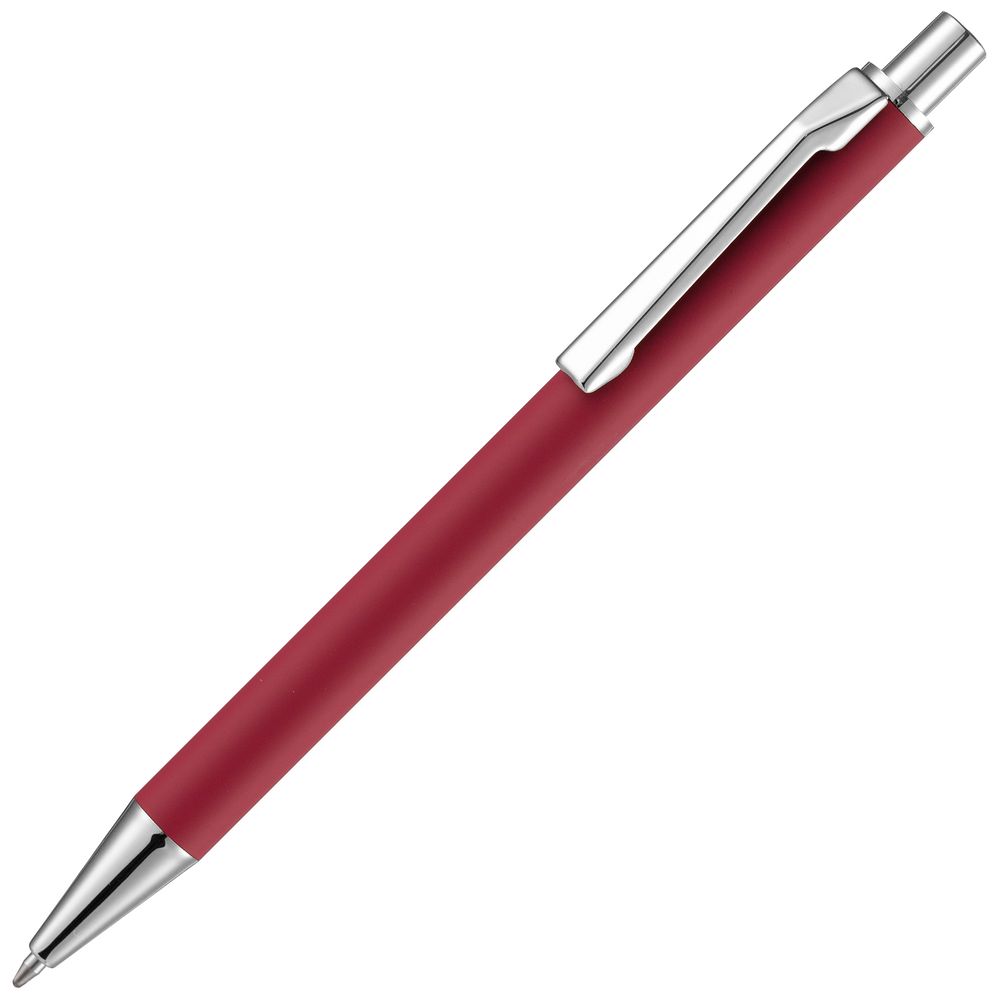 Ручка шариковая Lobby Soft Touch Chrome, красная-1