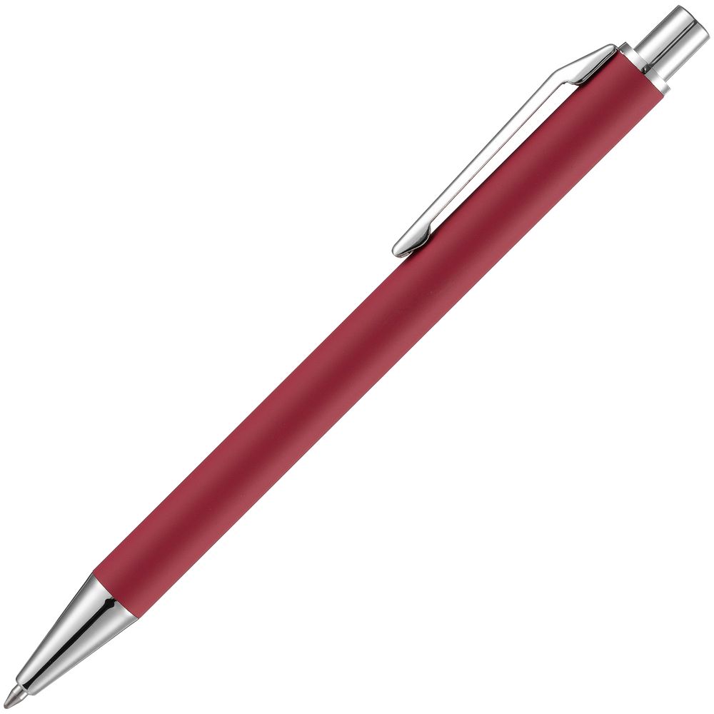 Ручка шариковая Lobby Soft Touch Chrome, красная-2