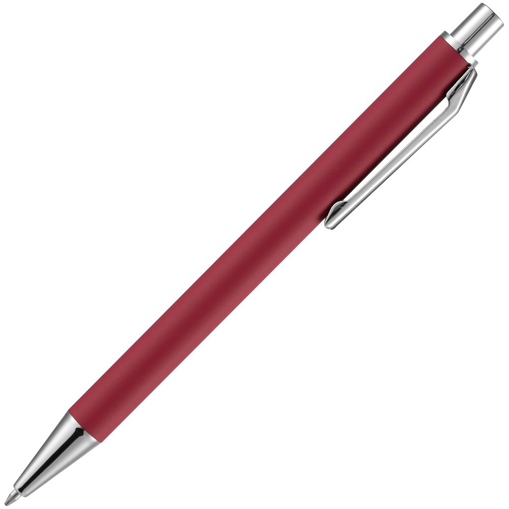 Ручка шариковая Lobby Soft Touch Chrome, красная-3