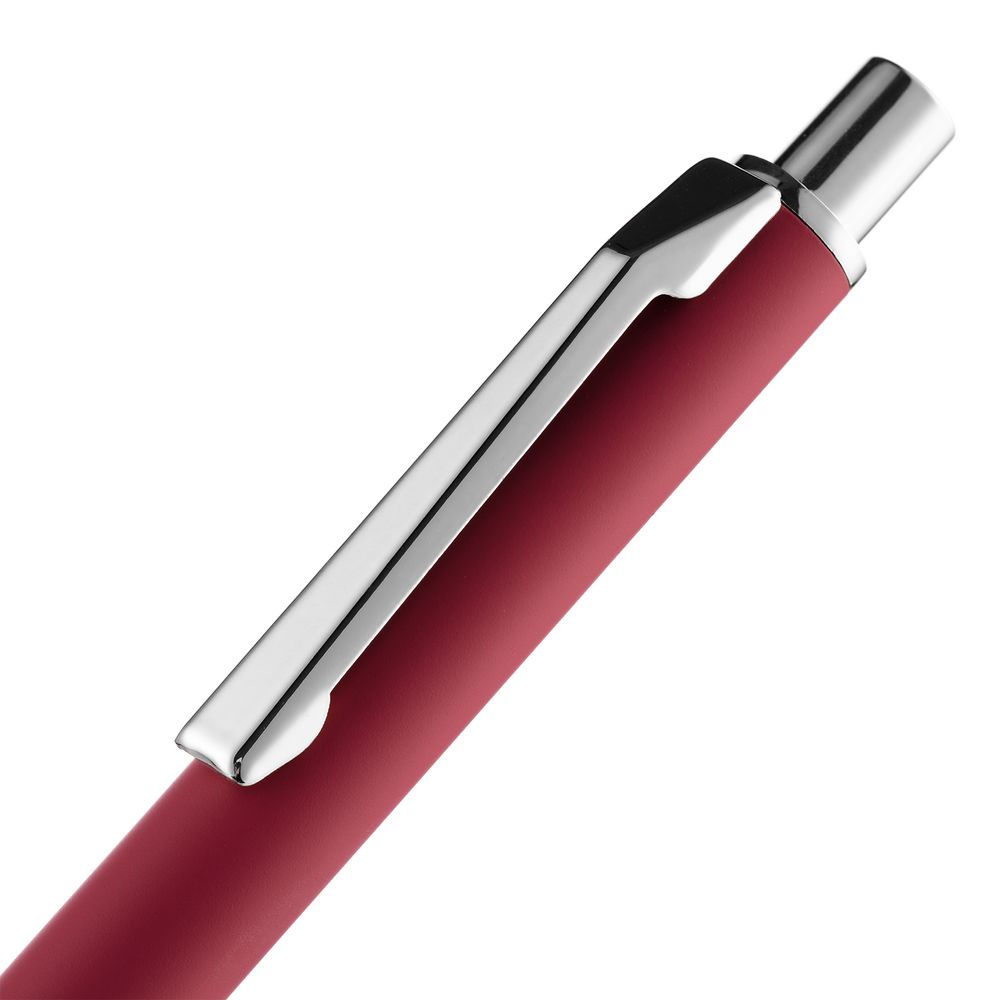 Ручка шариковая Lobby Soft Touch Chrome, красная-5