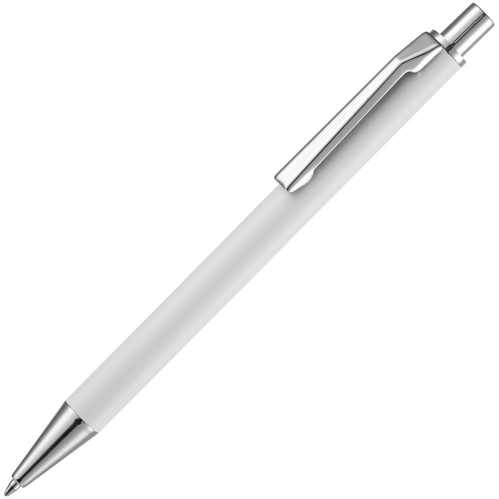 Ручка шариковая Lobby Soft Touch Chrome, белая-1
