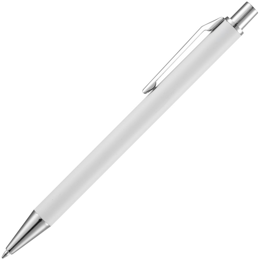 Ручка шариковая Lobby Soft Touch Chrome, белая-2