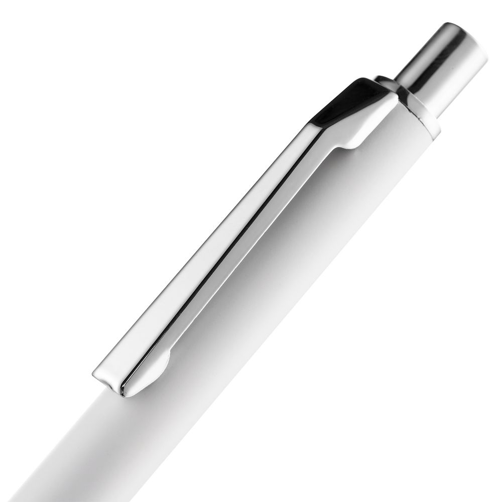Ручка шариковая Lobby Soft Touch Chrome, белая-5