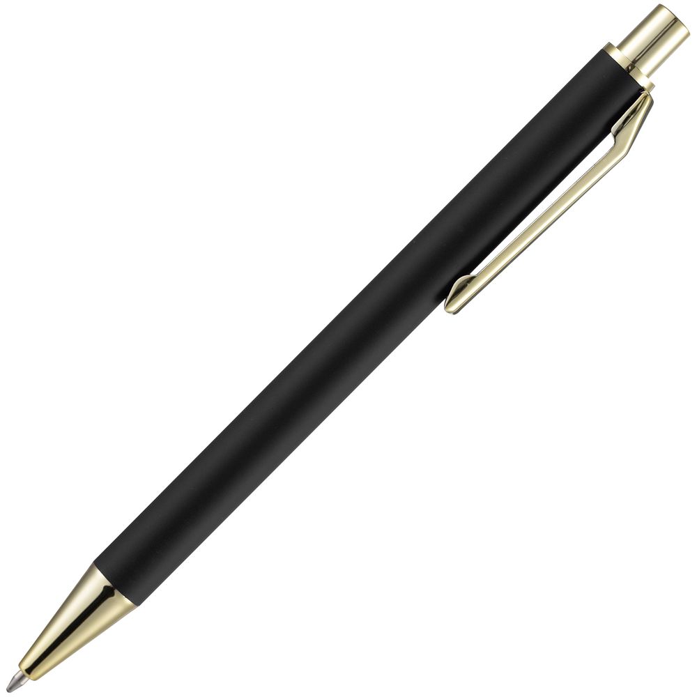 Ручка шариковая Lobby Soft Touch Gold, черная-3