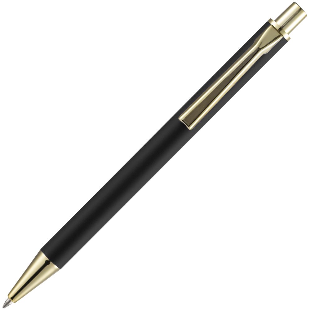 Ручка шариковая Lobby Soft Touch Gold, черная-4