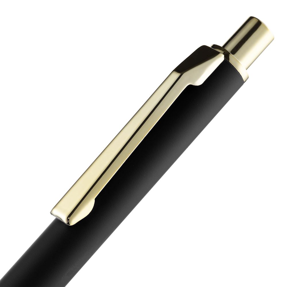 Ручка шариковая Lobby Soft Touch Gold, черная-5