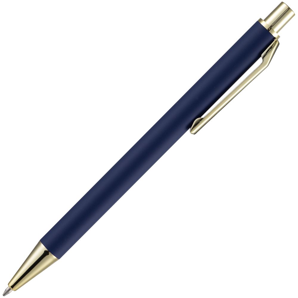 Ручка шариковая Lobby Soft Touch Gold, синяя-3