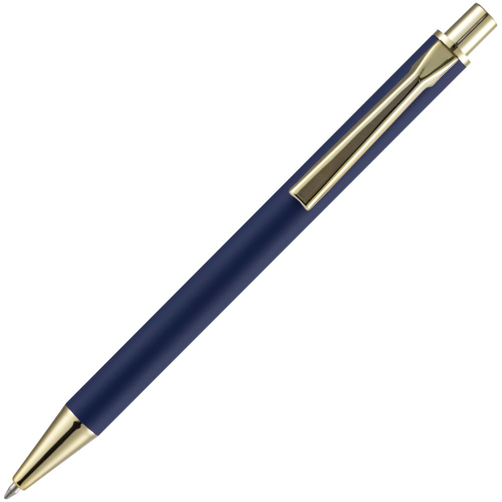 Ручка шариковая Lobby Soft Touch Gold, синяя-4