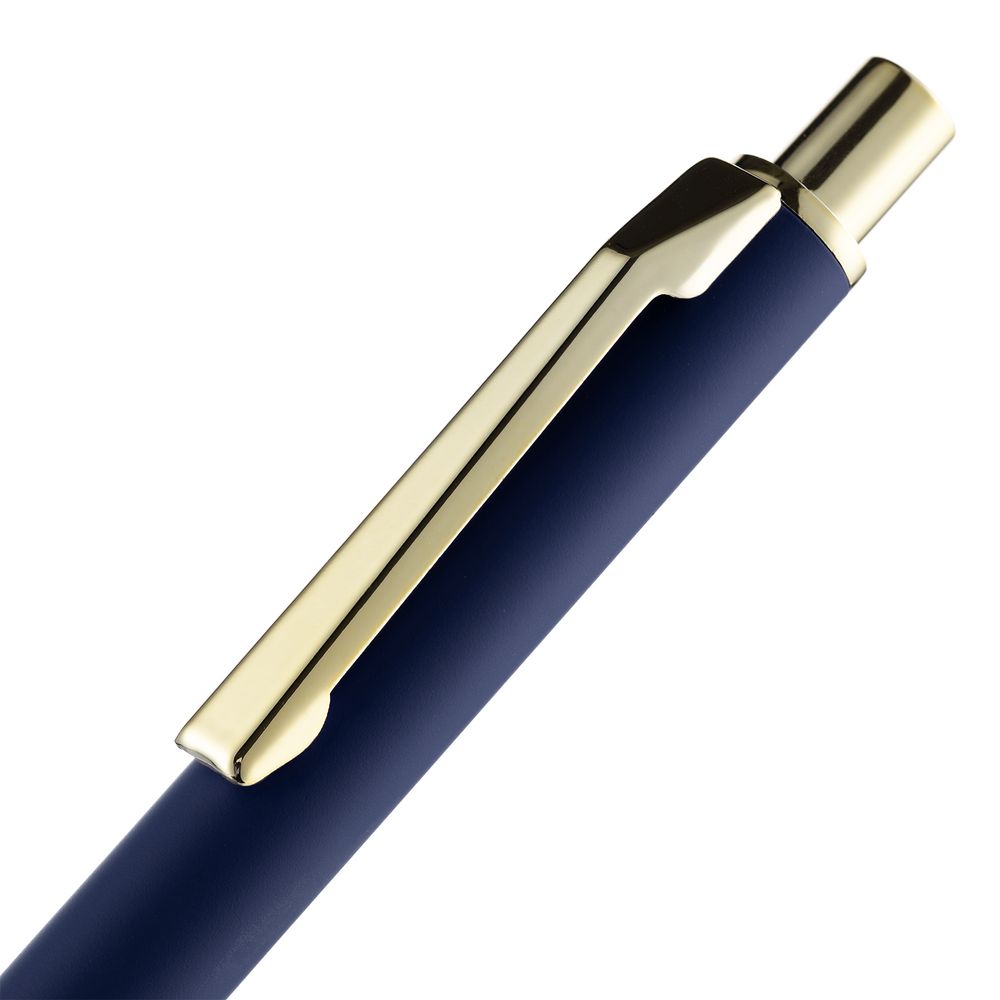 Ручка шариковая Lobby Soft Touch Gold, синяя-5
