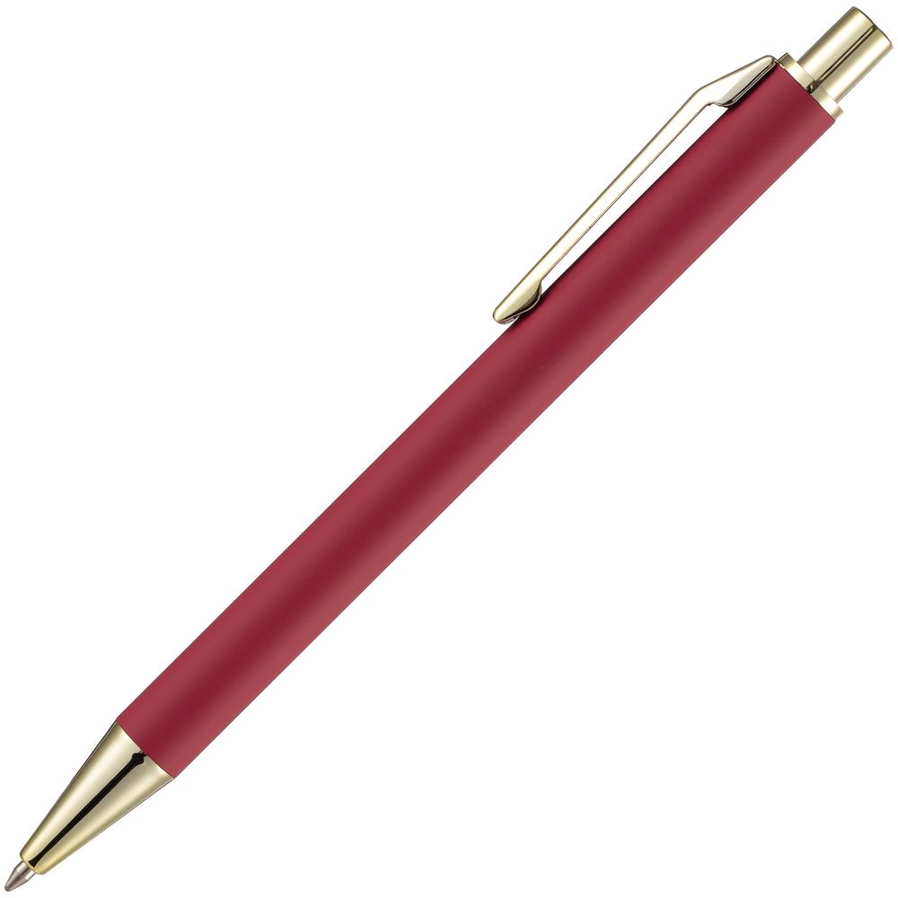 Ручка шариковая Lobby Soft Touch Gold, красная-2