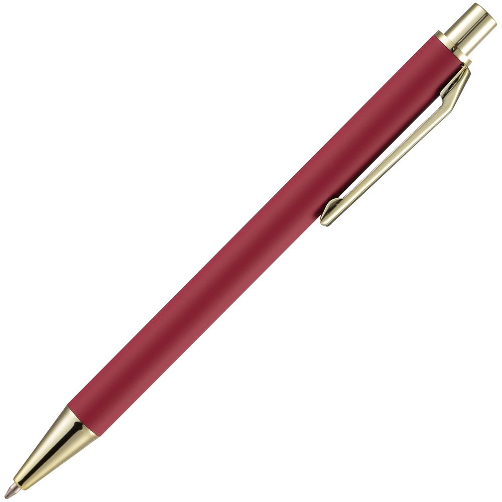 Ручка шариковая Lobby Soft Touch Gold, красная-3