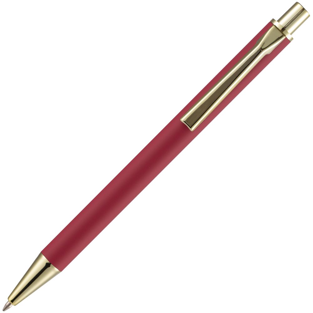 Ручка шариковая Lobby Soft Touch Gold, красная-4
