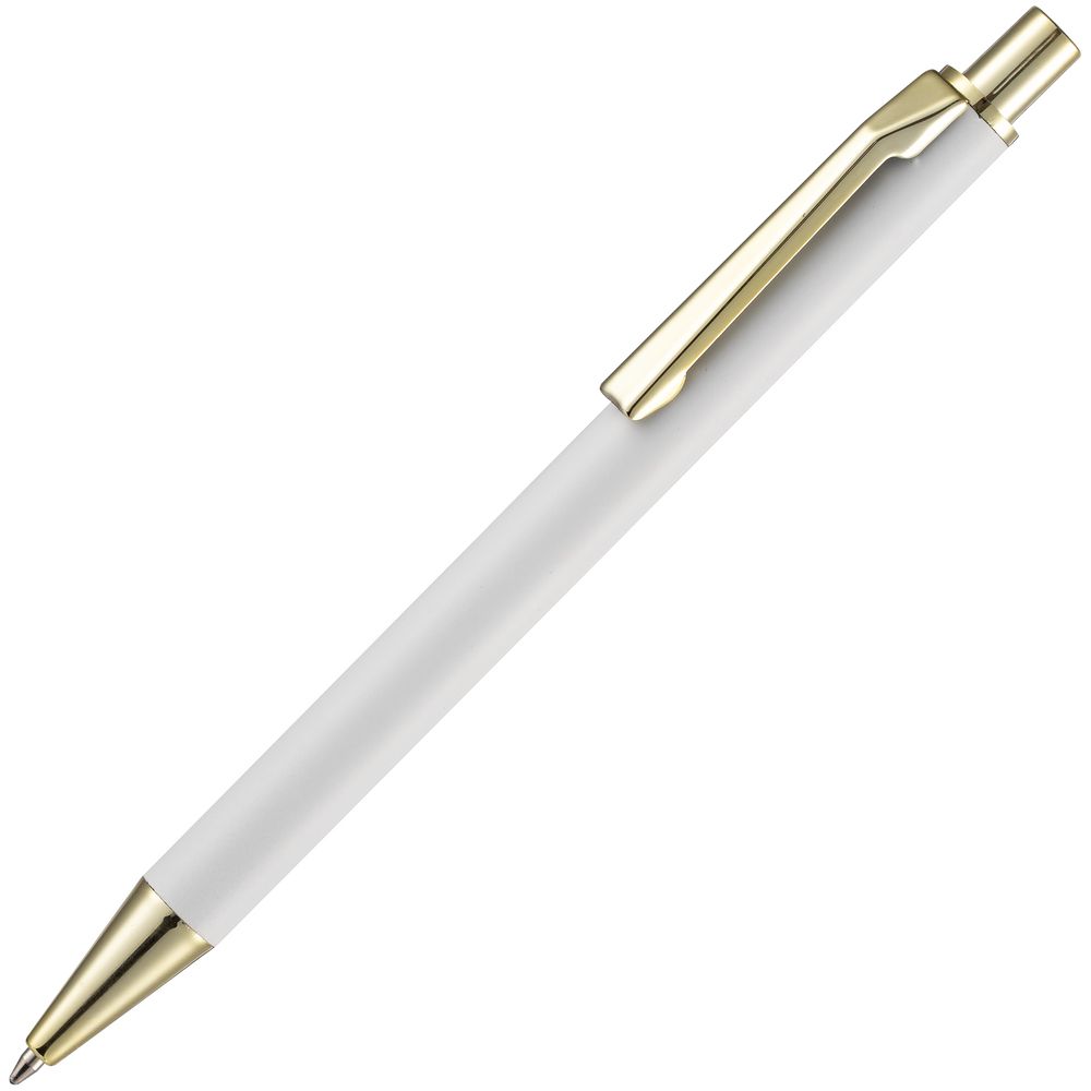 Ручка шариковая Lobby Soft Touch Gold, белая-1