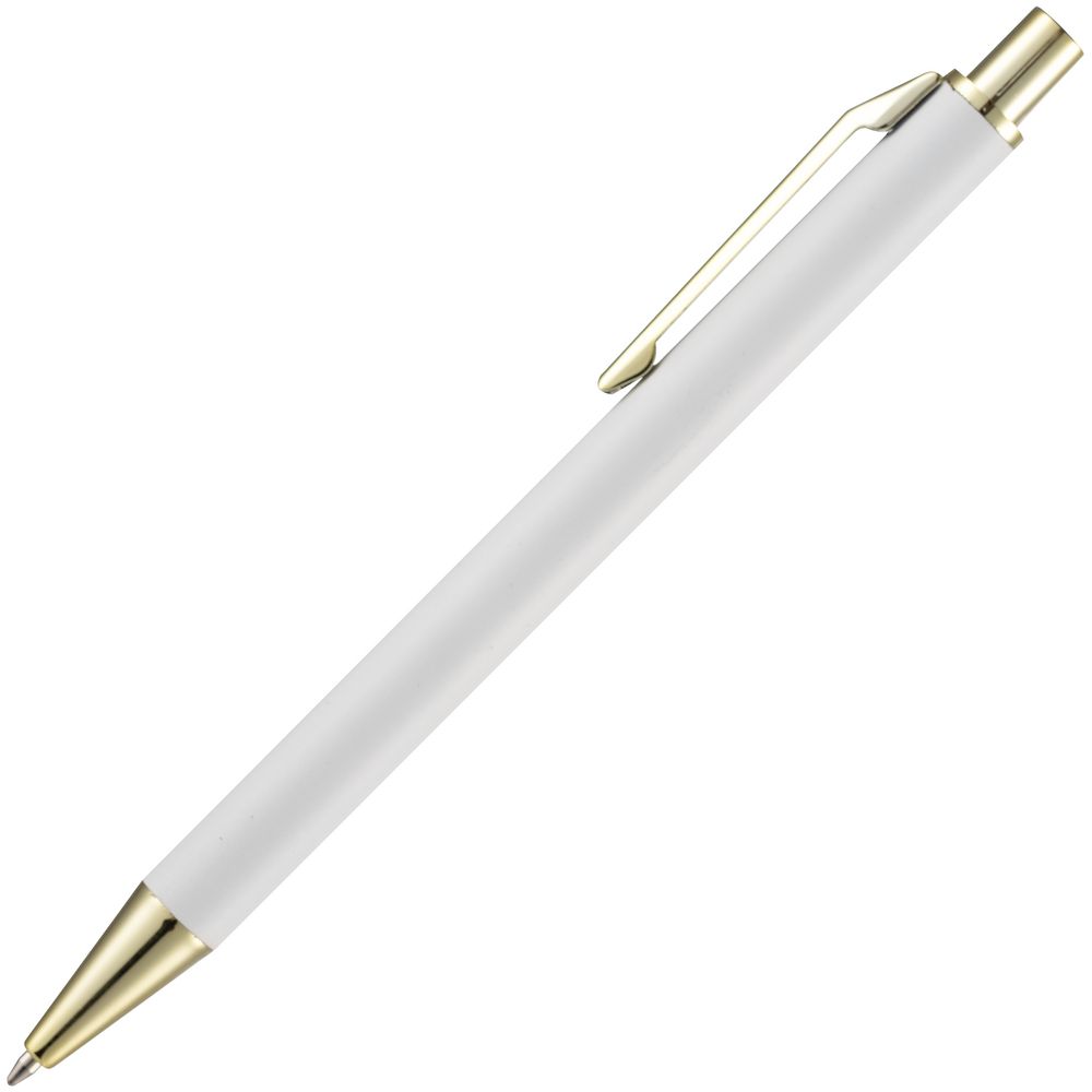Ручка шариковая Lobby Soft Touch Gold, белая-2