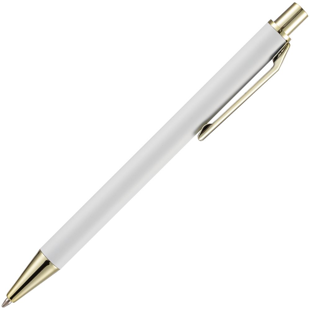 Ручка шариковая Lobby Soft Touch Gold, белая-3