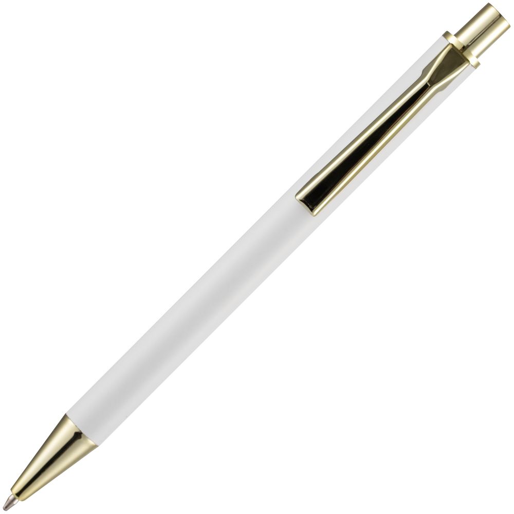 Ручка шариковая Lobby Soft Touch Gold, белая-4