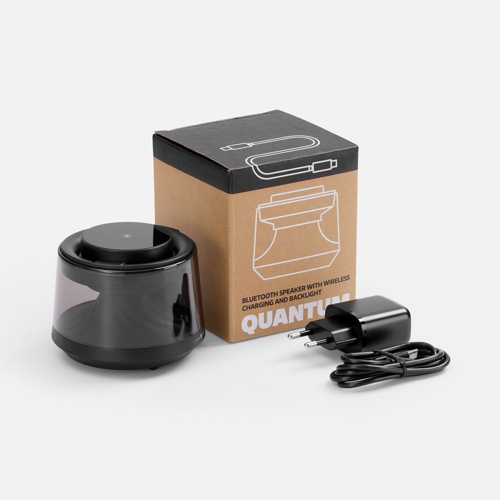 Bluetooth-колонка с подсветкой и беспроводной зарядкой Quantium, черная-5
