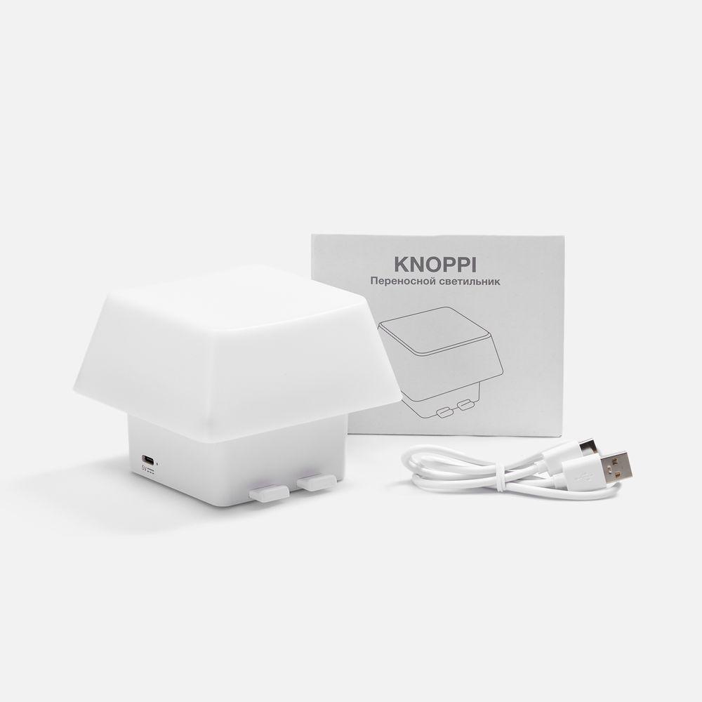 Светильник с подставкой для смартфона Knoppi, белый-5